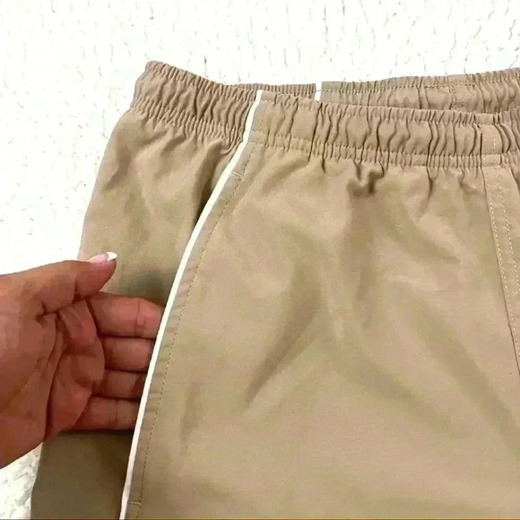 Vintage Nike Retro Beige Elastic Drawstring Waist Cargo Athletic Men Short SizeS - Picture 4 of 13